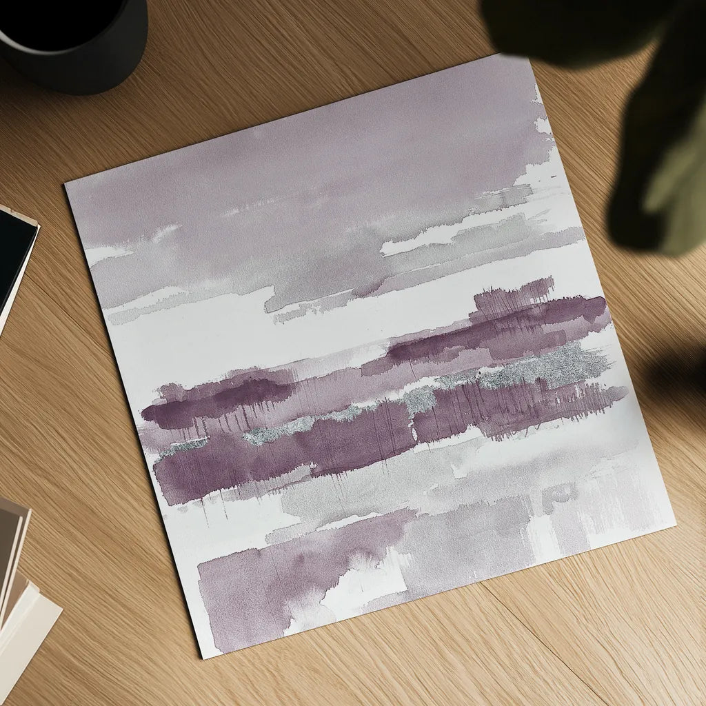 Amethyst Wetlands with Silver by Mike Schick. Shown as a detailed flat fine art print, highlighting archival giclee quality. Available as an archival giclee rolled canvas, fine art paper, or poster print. SKU 24298a.