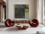 Arches Square I by Mike Schick. Shown as extra-large giant wall art in a modern living room. Available as an archival giclee rolled canvas, fine art paper, or poster print. SKU 34225a.