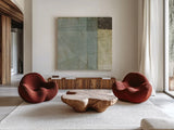 Arches Square III by Mike Schick. Shown as extra-large giant wall art in a modern living room. Available as an archival giclee rolled canvas, fine art paper, or poster print. SKU 34223a.