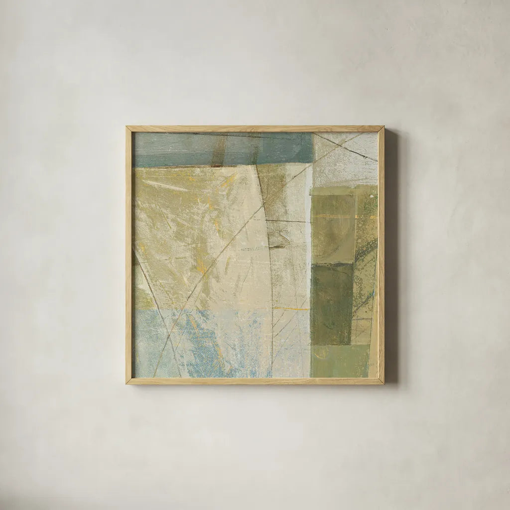 Arches Square IV by Mike Schick. Shown in a natural wood glass frame for a timeless modern aesthetic. Available as an archival giclee rolled canvas, fine art paper, or poster print. SKU 34222a.