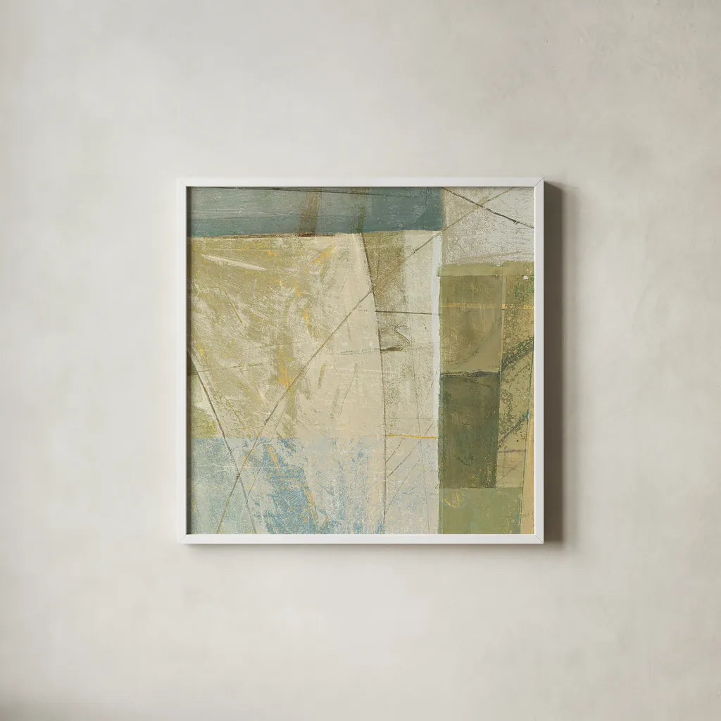 Arches Square IV by Mike Schick. Shown in a crisp white glass frame for a clean and minimalist style. Available as an archival giclee rolled canvas, fine art paper, or poster print. SKU 34222a.