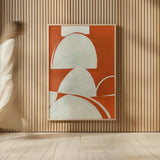 Artifact I Orange by Mike Schick. shown as over sized large wall art. Available as an archival giclee rolled canvas, fine art paper, or poster print. SKU 92659h.