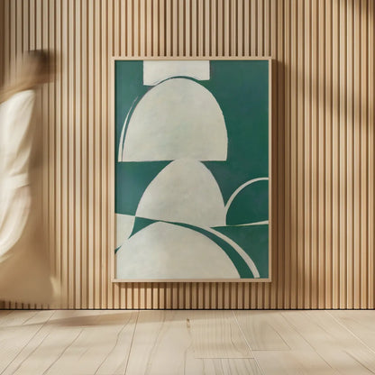 Artifact I Teal by Mike Schick. shown as over sized large wall art. Available as an archival giclee rolled canvas, fine art paper, or poster print. SKU 92619h.