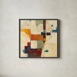 Autumn Patchwork II by Mike Schick. Shown in a sleek black glass frame for a contemporary gallery look. Available as an archival giclee rolled canvas, fine art paper, or poster print. SKU 10503a.