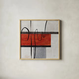 Balance Beam I by Mike Schick. Shown in a natural wood glass frame for a timeless modern aesthetic. Available as an archival giclee rolled canvas, fine art paper, or poster print. SKU 91330a.