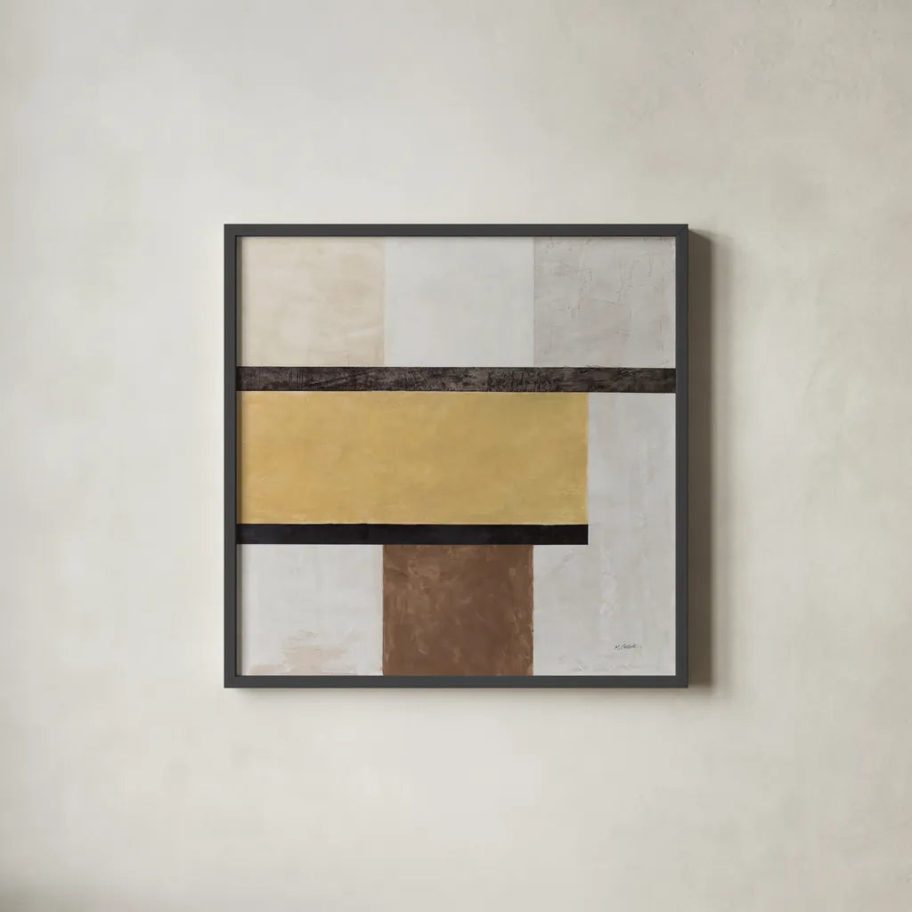 Balance Beam I Crosby by Mike Schick. Shown in a sleek black glass frame for a contemporary gallery look. Available as an archival giclee rolled canvas, fine art paper, or poster print. SKU 91696a.