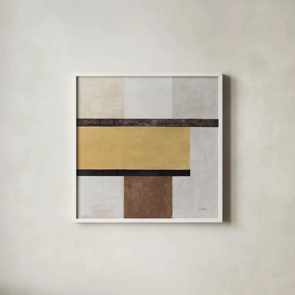 Balance Beam I Crosby by Mike Schick. Shown in a crisp white glass frame for a clean and minimalist style. Available as an archival giclee rolled canvas, fine art paper, or poster print. SKU 91696a.