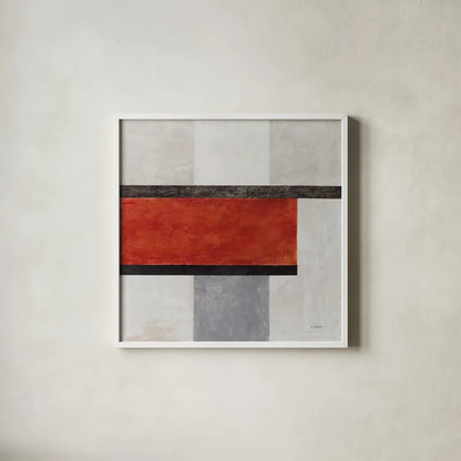 Balance Beam I No Lines by Mike Schick. Shown in a crisp white glass frame for a clean and minimalist style. Available as an archival giclee rolled canvas, fine art paper, or poster print. SKU 91634a.