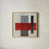 Balance Beam II No Lines by Mike Schick. Shown in a natural wood glass frame for a timeless modern aesthetic. Available as an archival giclee rolled canvas, fine art paper, or poster print. SKU 91635a.
