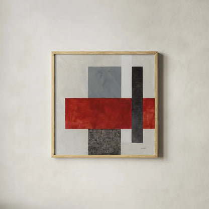 Balance Beam II No Lines by Mike Schick. Shown in a natural wood glass frame for a timeless modern aesthetic. Available as an archival giclee rolled canvas, fine art paper, or poster print. SKU 91635a.