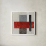 Balance Beam II No Lines by Mike Schick. Shown in a crisp white glass frame for a clean and minimalist style. Available as an archival giclee rolled canvas, fine art paper, or poster print. SKU 91635a.