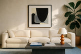 Blackbird by Mike Schick. Displayed in a glass frame with matte in a clean modern living room. Available as an archival giclee rolled canvas, fine art paper, or poster print. SKU 51986a.