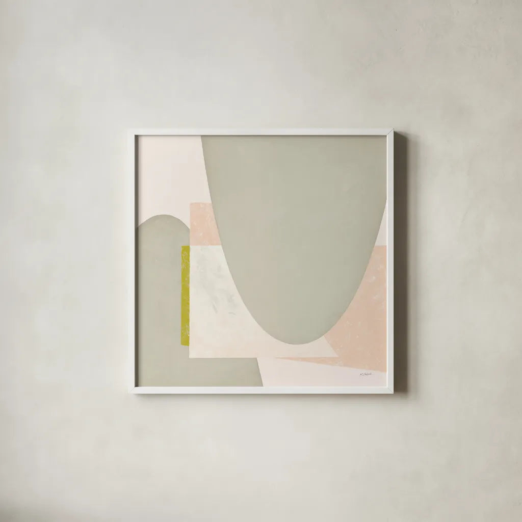 Blackbird Neutral by Mike Schick. Shown in a crisp white glass frame for a clean and minimalist style. Available as an archival giclee rolled canvas, fine art paper, or poster print. SKU 53044a.