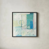 Blue Water I by Mike Schick. Shown in a sleek black glass frame for a contemporary gallery look. Available as an archival giclee rolled canvas, fine art paper, or poster print. SKU 17469a.