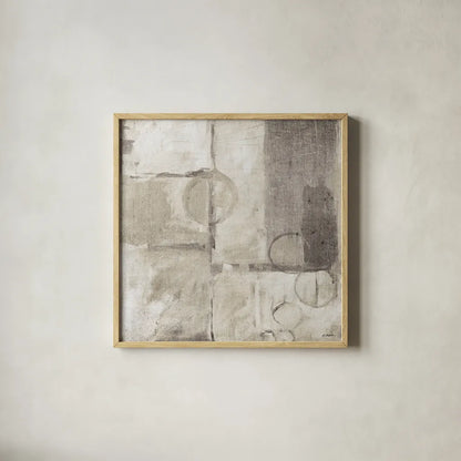 Blue Water I Neutral by Mike Schick. Shown in a natural wood glass frame for a timeless modern aesthetic. Available as an archival giclee rolled canvas, fine art paper, or poster print. SKU 16766a.