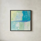 Blue Water II by Mike Schick. Shown in a sleek black glass frame for a contemporary gallery look. Available as an archival giclee rolled canvas, fine art paper, or poster print. SKU 17470a.