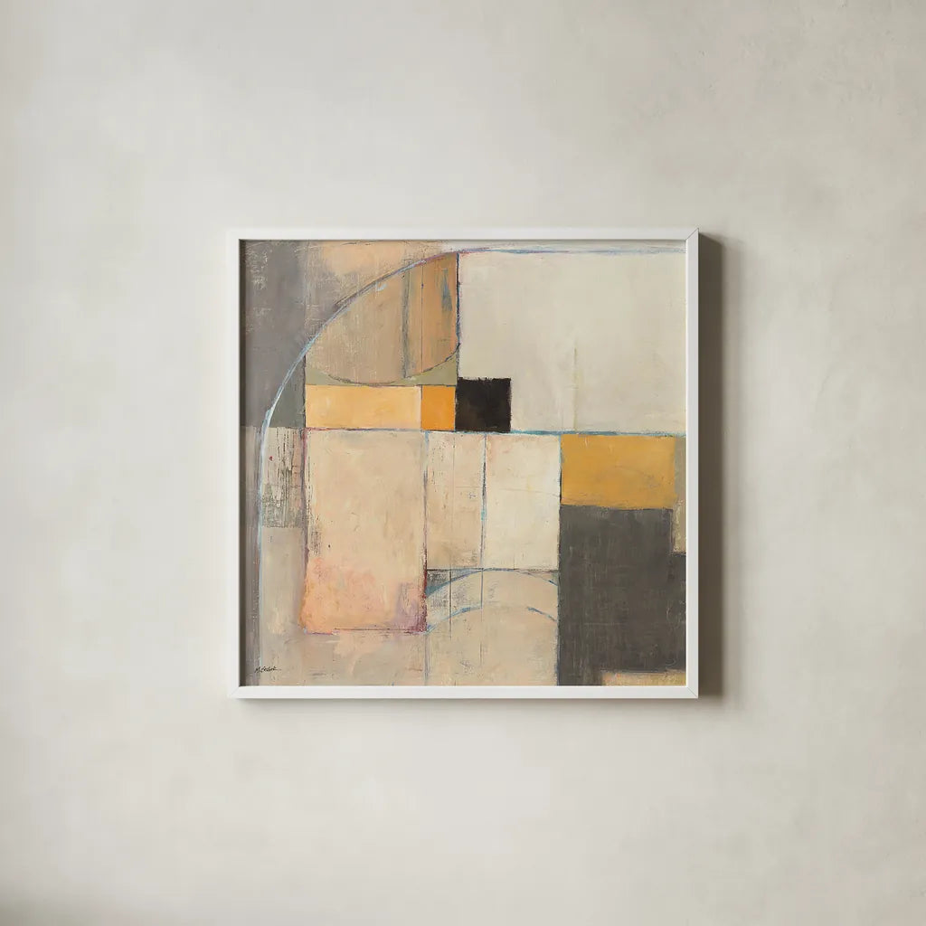 Blues Before Sunrise by Mike Schick. Shown in a crisp white glass frame for a clean and minimalist style. Available as an archival giclee rolled canvas, fine art paper, or poster print. SKU 34197a.