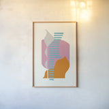 Boardwalk by Mike Schick. shown as a paper print in a natural frame. Available as a archival giclee rolled canvas, fine art paper, or poster print. SKU 48415h.