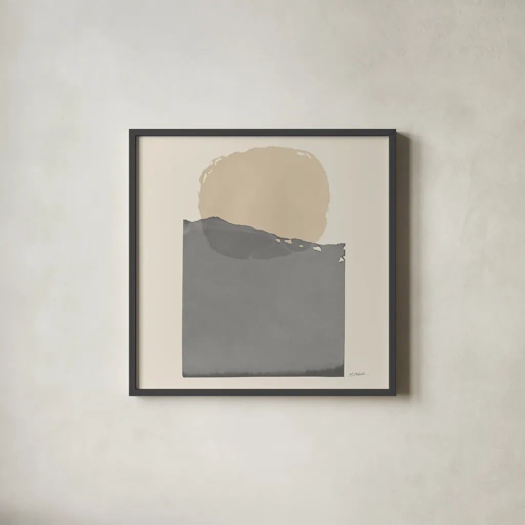 Buoyant Neutral Crop by Mike Schick. Shown in a sleek black glass frame for a contemporary gallery look. Available as an archival giclee rolled canvas, fine art paper, or poster print. SKU 70244a.