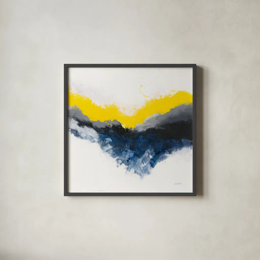 Cascade by Mike Schick. Shown in a sleek black glass frame for a contemporary gallery look. Available as an archival giclee rolled canvas, fine art paper, or poster print. SKU 69651a.