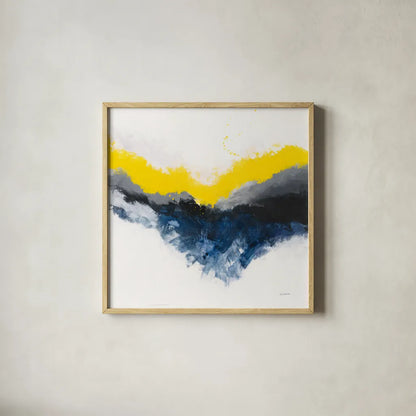 Cascade by Mike Schick. Shown in a natural wood glass frame for a timeless modern aesthetic. Available as an archival giclee rolled canvas, fine art paper, or poster print. SKU 69651a.