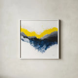Cascade by Mike Schick. Shown in a crisp white glass frame for a clean and minimalist style. Available as an archival giclee rolled canvas, fine art paper, or poster print. SKU 69651a.