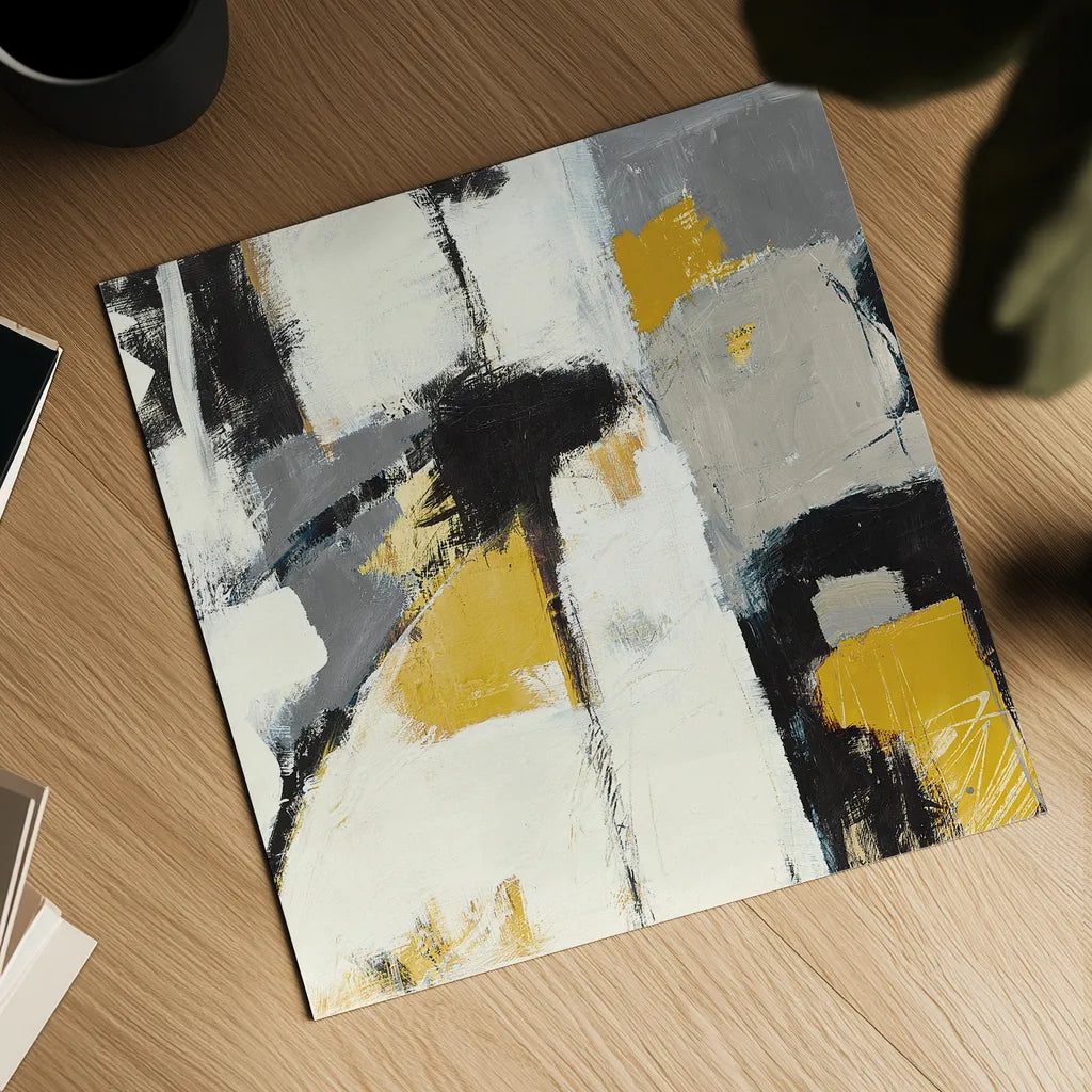 Catalina I Yellow by Mike Schick. Shown as a detailed flat fine art print, highlighting archival giclee quality. Available as an archival giclee rolled canvas, fine art paper, or poster print. SKU 6612a.