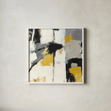 Catalina I Yellow by Mike Schick. Shown in a crisp white glass frame for a clean and minimalist style. Available as an archival giclee rolled canvas, fine art paper, or poster print. SKU 6612a.