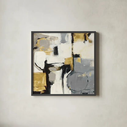 Catalina II Gold by Mike Schick. Shown in a sleek black glass frame for a contemporary gallery look. Available as an archival giclee rolled canvas, fine art paper, or poster print. SKU 34242a.