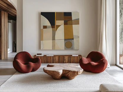 Champagne II by Mike Schick. Shown as extra-large giant wall art in a modern living room. Available as an archival giclee rolled canvas, fine art paper, or poster print. SKU 6478a.