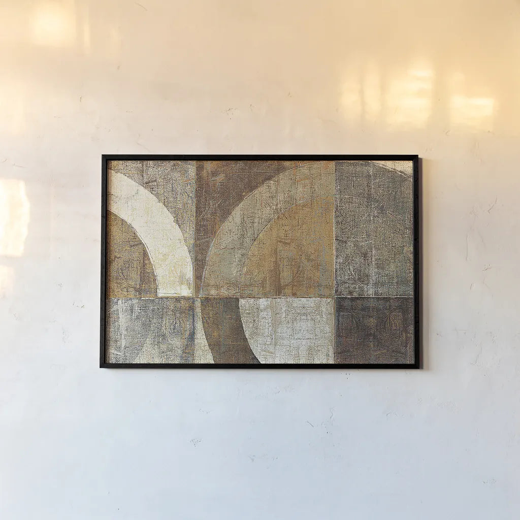 Circular Sculpture by Mike Schick. shown as a paper print in a black flame. Available as a archival giclee rolled canvas, fine art paper, or poster print. SKU 13220i.