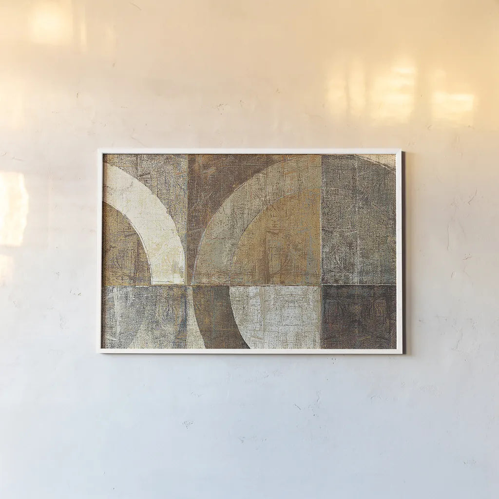 Circular Sculpture by Mike Schick. shown as a paper print in a white frame. Available as a archival giclee rolled canvas, fine art paper, or poster print. SKU 13220i.