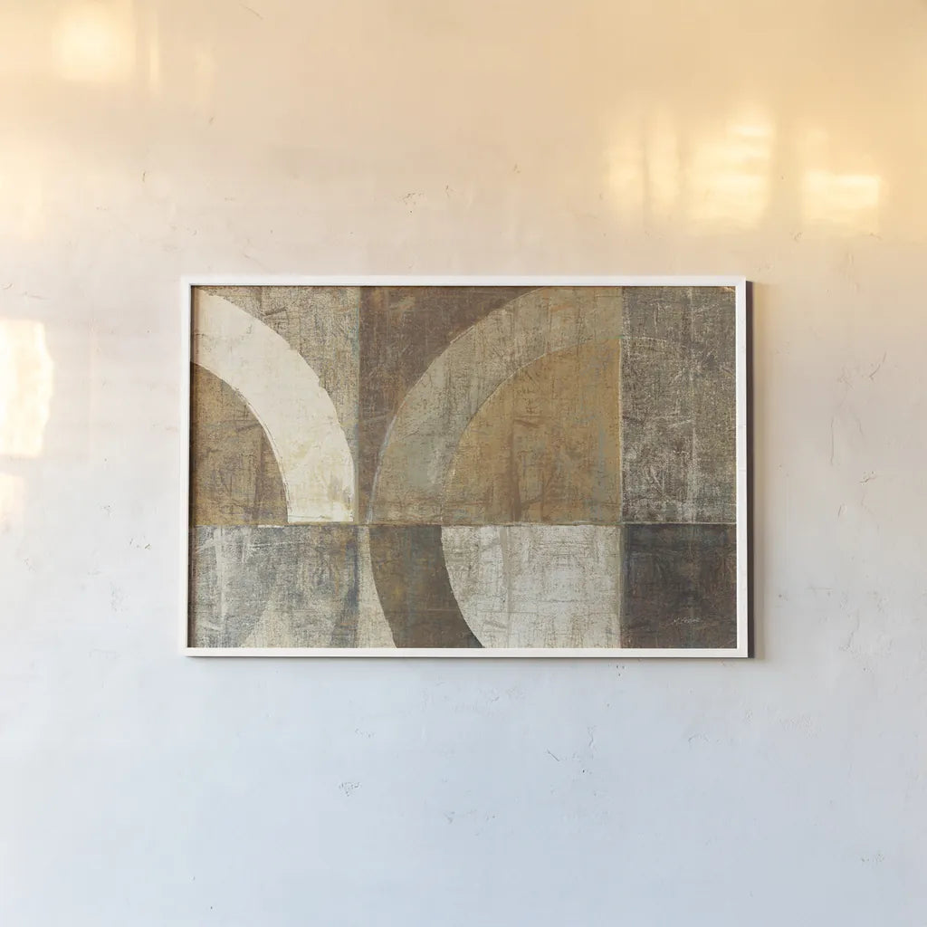 Circular Sculpture by Mike Schick. shown as a paper print in a white frame. Available as a archival giclee rolled canvas, fine art paper, or poster print. SKU 62387i.