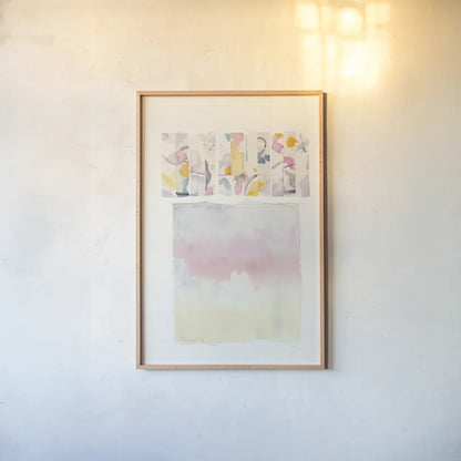 Day Dream Watercolor v2 by Mike Schick. shown as a paper print in a natural frame. Available as a archival giclee rolled canvas, fine art paper, or poster print. SKU 45825h.