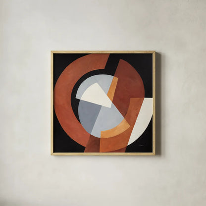 Deconstructed I by Mike Schick. Shown in a natural wood glass frame for a timeless modern aesthetic. Available as an archival giclee rolled canvas, fine art paper, or poster print. SKU 88371a.