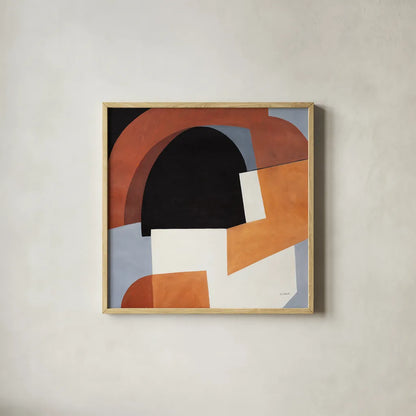Deconstructed II by Mike Schick. Shown in a natural wood glass frame for a timeless modern aesthetic. Available as an archival giclee rolled canvas, fine art paper, or poster print. SKU 88372a.
