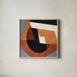 Deconstructed III by Mike Schick. Shown in a natural wood glass frame for a timeless modern aesthetic. Available as an archival giclee rolled canvas, fine art paper, or poster print. SKU 88373a.