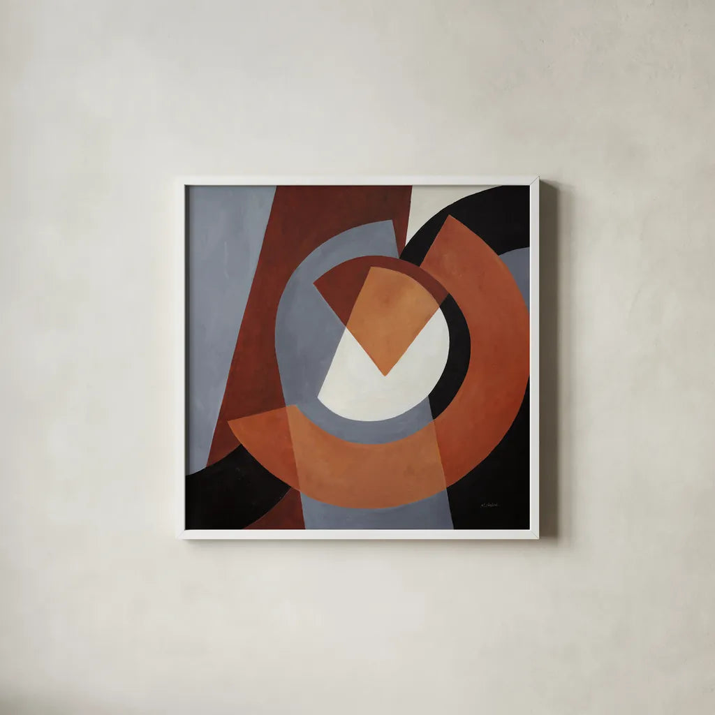 Deconstructed IV by Mike Schick. Shown in a crisp white glass frame for a clean and minimalist style. Available as an archival giclee rolled canvas, fine art paper, or poster print. SKU 88374a.