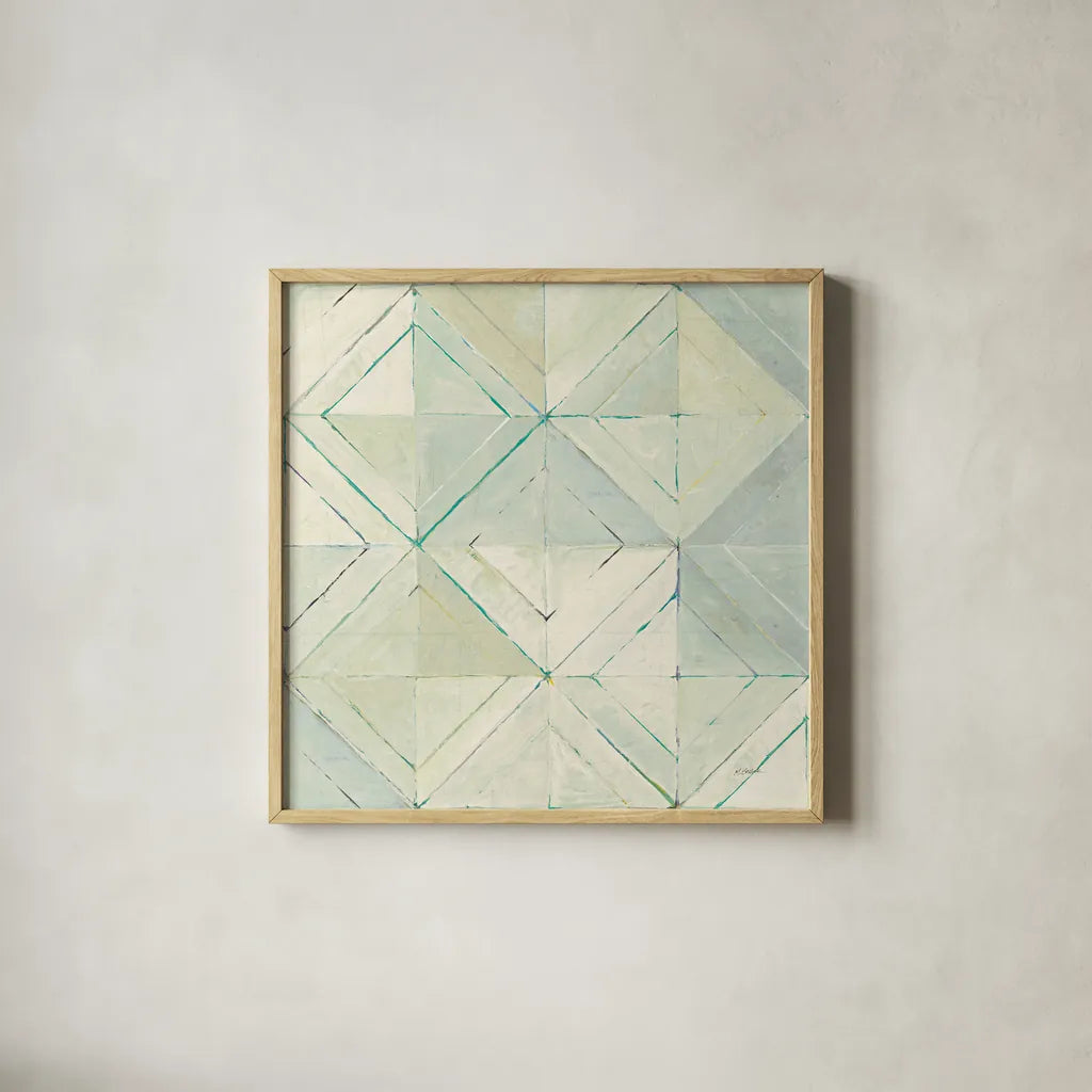 Diamonds are Forever Blue by Mike Schick. Shown in a natural wood glass frame for a timeless modern aesthetic. Available as an archival giclee rolled canvas, fine art paper, or poster print. SKU 34207a.