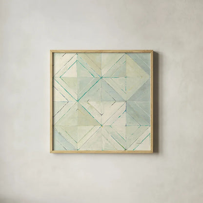 Diamonds are Forever Blue by Mike Schick. Shown in a natural wood glass frame for a timeless modern aesthetic. Available as an archival giclee rolled canvas, fine art paper, or poster print. SKU 34207a.