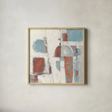 Down to the Street Cool by Mike Schick. Shown in a natural wood glass frame for a timeless modern aesthetic. Available as an archival giclee rolled canvas, fine art paper, or poster print. SKU 53111a.