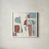 Down to the Street Cool by Mike Schick. Shown in a crisp white glass frame for a clean and minimalist style. Available as an archival giclee rolled canvas, fine art paper, or poster print. SKU 53111a.