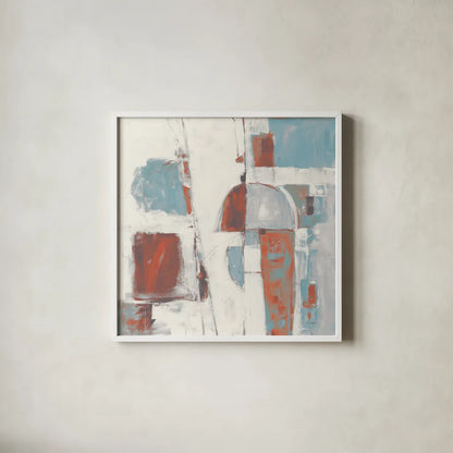 Down to the Street Cool by Mike Schick. Shown in a crisp white glass frame for a clean and minimalist style. Available as an archival giclee rolled canvas, fine art paper, or poster print. SKU 53111a.