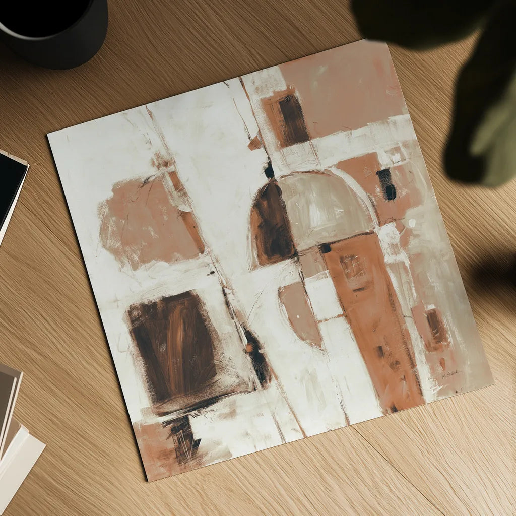 Down to the Street Warm by Mike Schick. Shown as a detailed flat fine art print, highlighting archival giclee quality. Available as an archival giclee rolled canvas, fine art paper, or poster print. SKU 55379a.