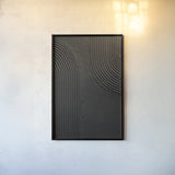 Embrace I Black by Mike Schick. shown as a paper print in a black flame. Available as a archival giclee rolled canvas, fine art paper, or poster print. SKU 86567h.