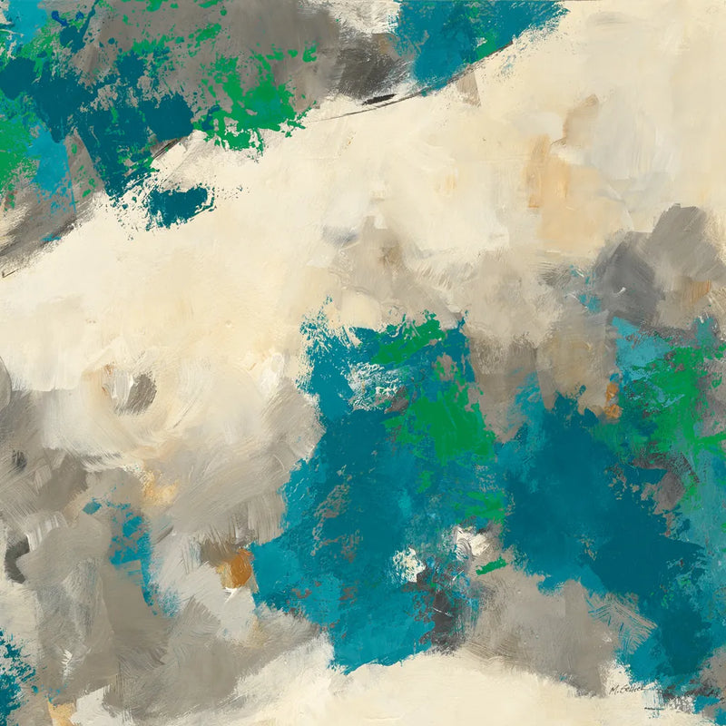 Emerald Gray Matter II Square by Mike Schick. SKU 12614a. Archival Giclee Fine art print for wall decor.