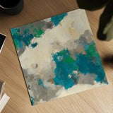 Emerald Gray Matter II Square by Mike Schick. Shown as a detailed flat fine art print, highlighting archival giclee quality. Available as an archival giclee rolled canvas, fine art paper, or poster print. SKU 12614a.