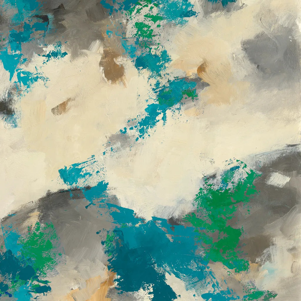 Emerald Gray Matter III Square by Mike Schick. SKU 12613a. Archival Giclee Fine art print for wall decor.