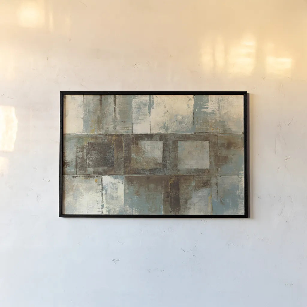 Euclid Ave Variations Blue Brown by Mike Schick. shown as a paper print in a black flame. Available as a archival giclee rolled canvas, fine art paper, or poster print. SKU 7906i.