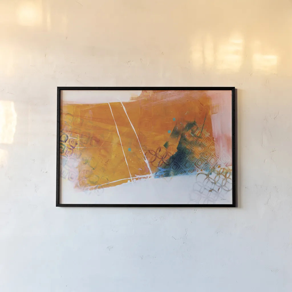 Exaggeration by Mike Schick. shown as a paper print in a black flame. Available as a archival giclee rolled canvas, fine art paper, or poster print. SKU 64645i.